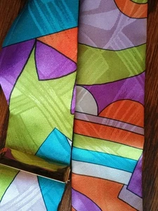 NWT Vintage Pelican Made In USA Button Style Suspenders Colorful Geometric Mod - Picture 1 of 10