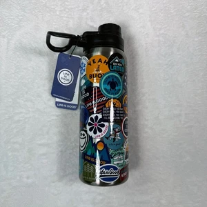 Botella de agua Life is Good Sticker Collage 26 oz nueva con imperfecciones - Imagen 1 de 12