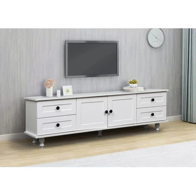 Foret TV Stand Entertainment Unit Storage Cabinet Classic 140CM White - image 1 of 4