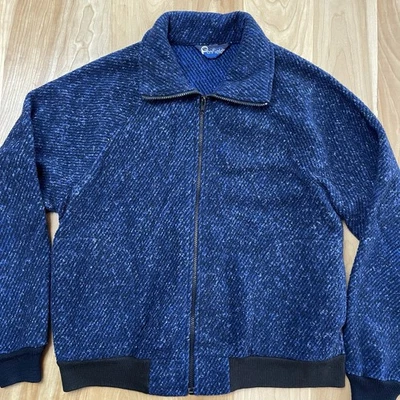 Vintage Penfield Blue Striped Flecked Fleece Bomber Full Zip Jacket Large Men’s - Image 1 of 4