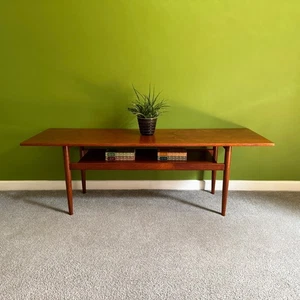 Mid Century Teak 2 Tier Long Coffee Table, 1960s Vintage - Picture 1 of 7