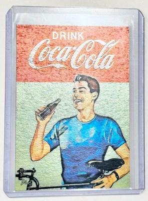 Coca-Cola Platinum Plated Artist Signed "The Real Thing" Trading Card 1/1 - Image 1 of 2