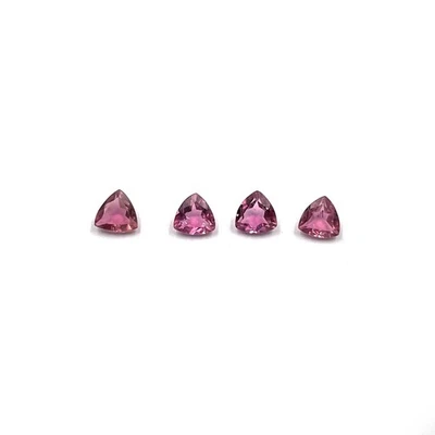 Natural Pink Tourmaline Trillion Cut Loose Gemstone Lot 4 Pcs 3.5 MM .56 CT - Image 1 of 3