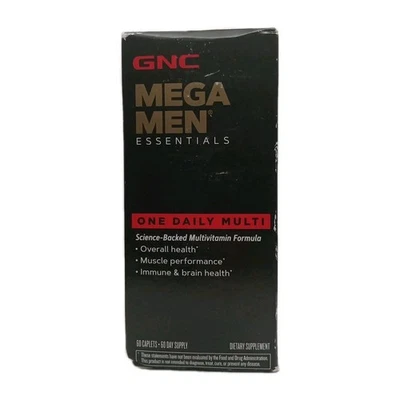 Gnc Mega Men Essentials One Daily Multi 60 Caplets Muscle , Immune ,Brain Health - Image 1 of 3