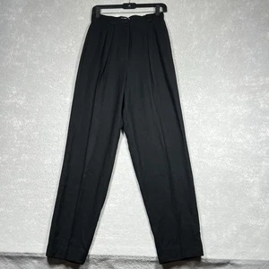 Giorgio Armani Le Collezioni Pants Trousers Sz 8 Black Wool Made in Italy Pleats - Picture 1 of 11