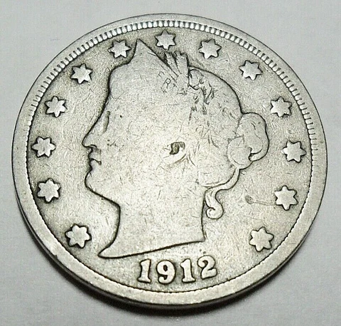 1912 P LIBERTY HEAD "V" NICKEL  *VG - VERY GOOD*  **FREE SHIPPING** Cover