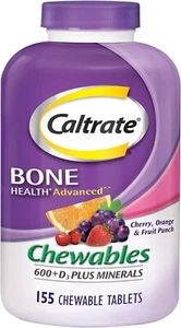 Caltrate Chewables 600+D3 Plus Minerals Calcium Vitamin D 155ct Exp 10/26 FRESH! - Picture 1 of 8