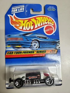 1999 Hot Wheels Car-Toon Friends Series #988 4/4 Lakester White Boris 1/64 NEW - Picture 1 of 2