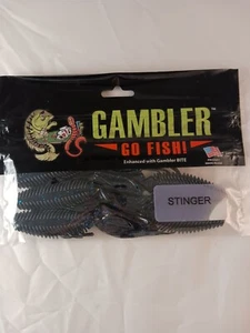GAMBLER Stinger Soft Bait 5 Pack, Black with Blue Flakes - Picture 1 of 5