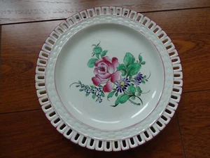 LUNEVILLE 1 ANCIENNE ASSIETTE A GATEAU SUR PIEDOUCHE AJOUREE REVERBERE 1920 - Bild 1 von 8