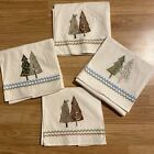 NEW Set of 4Retro Trees Christmas Towels Manual Woodworkers and Weavers USA