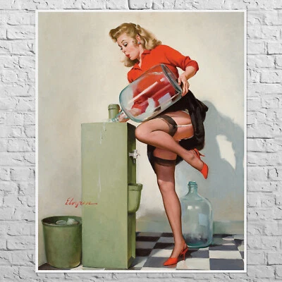 Poster A Refreshing Lift, 1948 | 19x24" size A2 | Retro Pin up, Gil Elvgren - Image 1 of 4