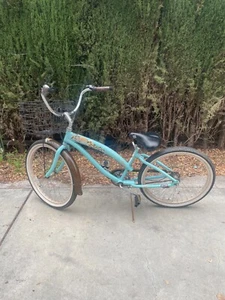 HTF 20” Nirve Handmade Suzy Q Cruiser Bike Baby Blue; Floral Seat & Handle Bars - Picture 1 of 14