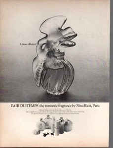 Vintage advertising print 1970 Fashion L'Air du Temps Nina Ricci Perfume Flutter - Picture 1 of 1