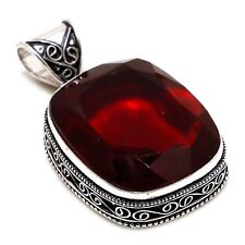 Mozambique Garnet Vintage Style Handmade New Year Gift Jewelry Pendant 2.10"