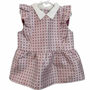 janie and jack girls size 6 Jacquard Ruffle Top Silky flower Preppy - Picture 1 of 4