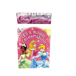 Disney Princess Hallmark Party Invitations & Thank you Notes 8 Each Pink Sparkle - Picture 1 of 2