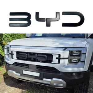 Matte Black Front Grille Logo Emble Cover Trim For BYD SHARK 2025 2026 2027 - Picture 1 of 5