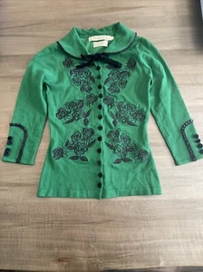 Wheels & Dollbaby Green Dita Von Teese Sweater, Size 10, Used, Vintage - Picture 1 of 14