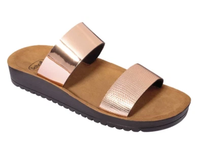 Scholl Cynthia Sliders Sandals Flip Flops in Rose Gold UK3 EU36 - Image 1 of 4