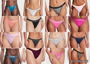 VICTORIAS SECRET LOGO WAISTBAND STRETCH COTTON TANGA BIKINI PANTY UNDERWEAR. NWT - Picture 1 of 135