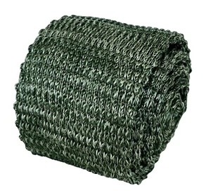 Frederick Thomas designer khaki olive army green and white speckled knitted tie - Picture 1 of 5