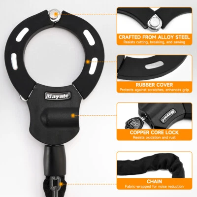 Bloqueo eléctrico para moto scooter con llave 60 cm bloqueo de cadena antirrobo con bolsa EE. UU. Foto 1 de 4