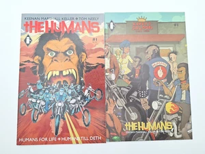 Lote de imágenes de 2 The Humans #1 | ¡Una variante CBLDF! One normal | Embolsado y Boarde - Imagen 1 de 2