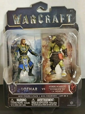Paquete de 2 minifiguras de Warcraft - Lothar vs. Horde Warrior New Jakks 2015 Foto 1 de 4