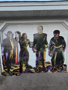 Universal Movie Monster Vintage Lifesize Cardboard Rare Set Of 4Wolfman Dracula - Picture 1 of 24
