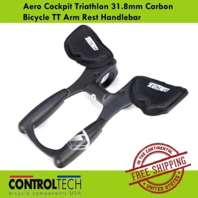 Controltech Aero Cockpit Triathlon 31.8mm Carbon Bicycle TT Arm Rest Handlebar  - Image 1 of 4