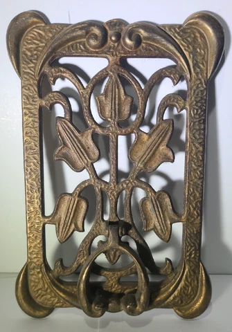 Vintage Art Nouveau Brass Door Knocker 10 x 7 Cover