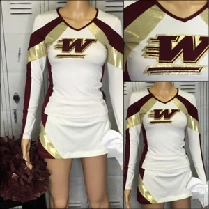 Uniforme de porristas escuela secundaria adulto XS colores universitarios Washington - Imagen 1 de 6
