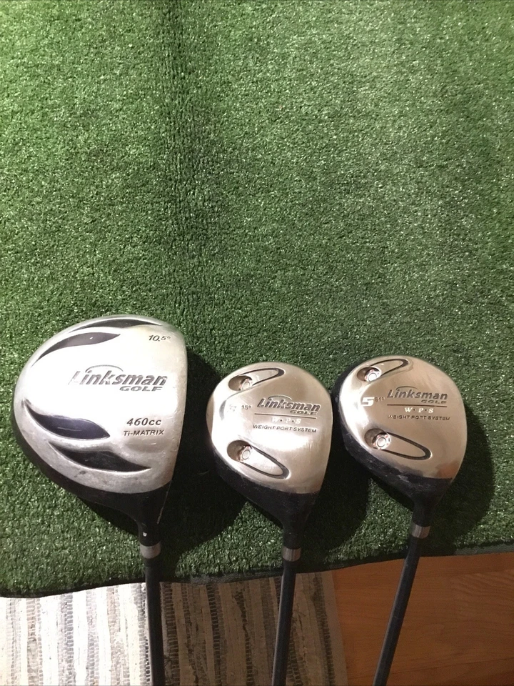 Linksman Golf W.P.S Woods Set (Driver, 3W, 5W) Men’s 65g Graphite Shafts (READ) - Image 1 of 4