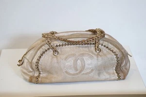 CHANEL Bowler Shoulder Bag Large Gold  Leather - Picture 1 of 5