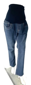 Pantalones de mezclilla BELLA VIDA azul maternidad 5 bolsillos pierna recta elásticos talla XL - Imagen 1 de 8