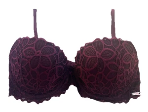 PINK Victorias Secret Date Push Up BH gepolstert Spitze Bügel lila 32D - Bild 1 von 6