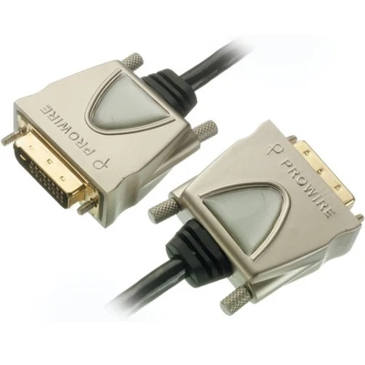PROWIRE HQ 5m DVI-Kabel DVI-D Stecker Dual-Link Gold für PC Monitor TV Beamer .. - Bild 1 von 4