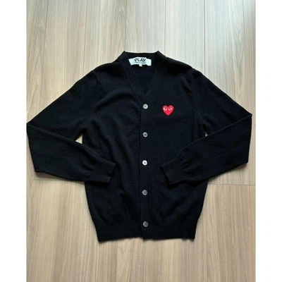 Cárdigan de lana Comme des Garçons Play Heart Logo S negro Foto 1 de 3