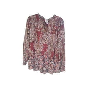 KNOX ROSA TALLA PEQUEÑA BOHO VINO CALIENTE FLORAL PAISLEY TAPA CON BORLAS TRANSPARENTES - Imagen 1 de 9
