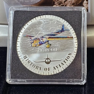 Moneda de plata Historia de la aviación a prueba 5000 francos Burundi Amiot caja 143 Foto 1 de 4