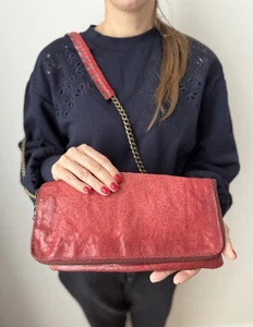 Vintage AirStep A.S.98 Leather Red Shoulder Bag Rare - Picture 1 of 14