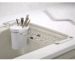 Kohler Kitchen Sink Utility Rack Organizer Chrome And White - Expanding - Picture 1 of 10