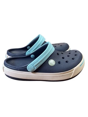 Zuecos Crocband Crocs azul marino con banda verde azulado unisex niño talla 12/13 Foto 1 de 4