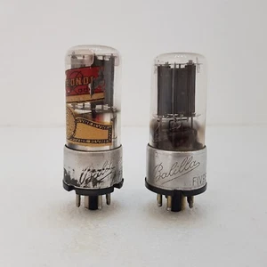 2X 6X5GT FIVRE Italy Metal Base,welded DUAL plate foil getter,ultra rare,LESEN! - Bild 1 von 5