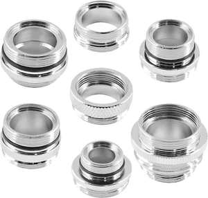 Faucet Adapter Set, Brass Male/Female Aerator for Filter, Hose, Diverter (7 PCS) - Picture 1 of 12