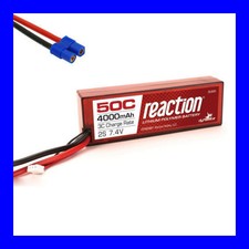 Dynamite Reaction 7.4v 4000mah 50C 2S Lipo Hardcase EC3 Plug Losi Proboat ECX
