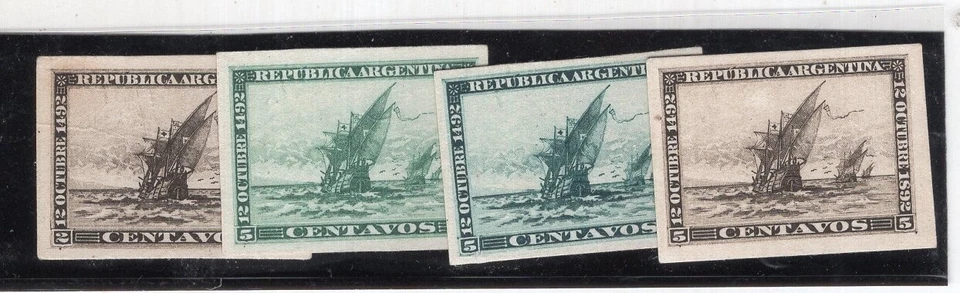 АРГЕНТИНА, YV # 92, 4 РАЗЛИЧНЫЕ КАРТЫ ДОСКА ДОКАЗАТЕЛЬСТВО - Изображение 1 из 1