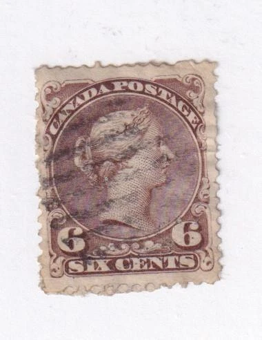 CANADA # 27 6cts LARGE QUEEN LIGHT USED CAT VALUE $200  - Image 1 of 1