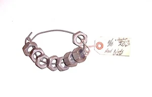 60/70s VINTAGE WASSELL Brand #W-635 11/16" AXLE NUTS, EX/NOS/PRICED EA (#IRON09) - Picture 1 of 2
